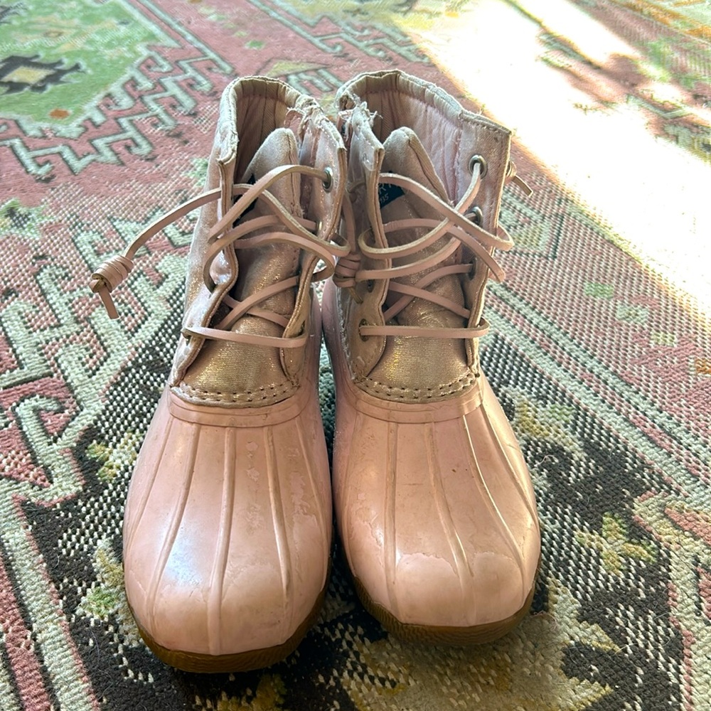 Pink Sperry Boots, Girls Size 1